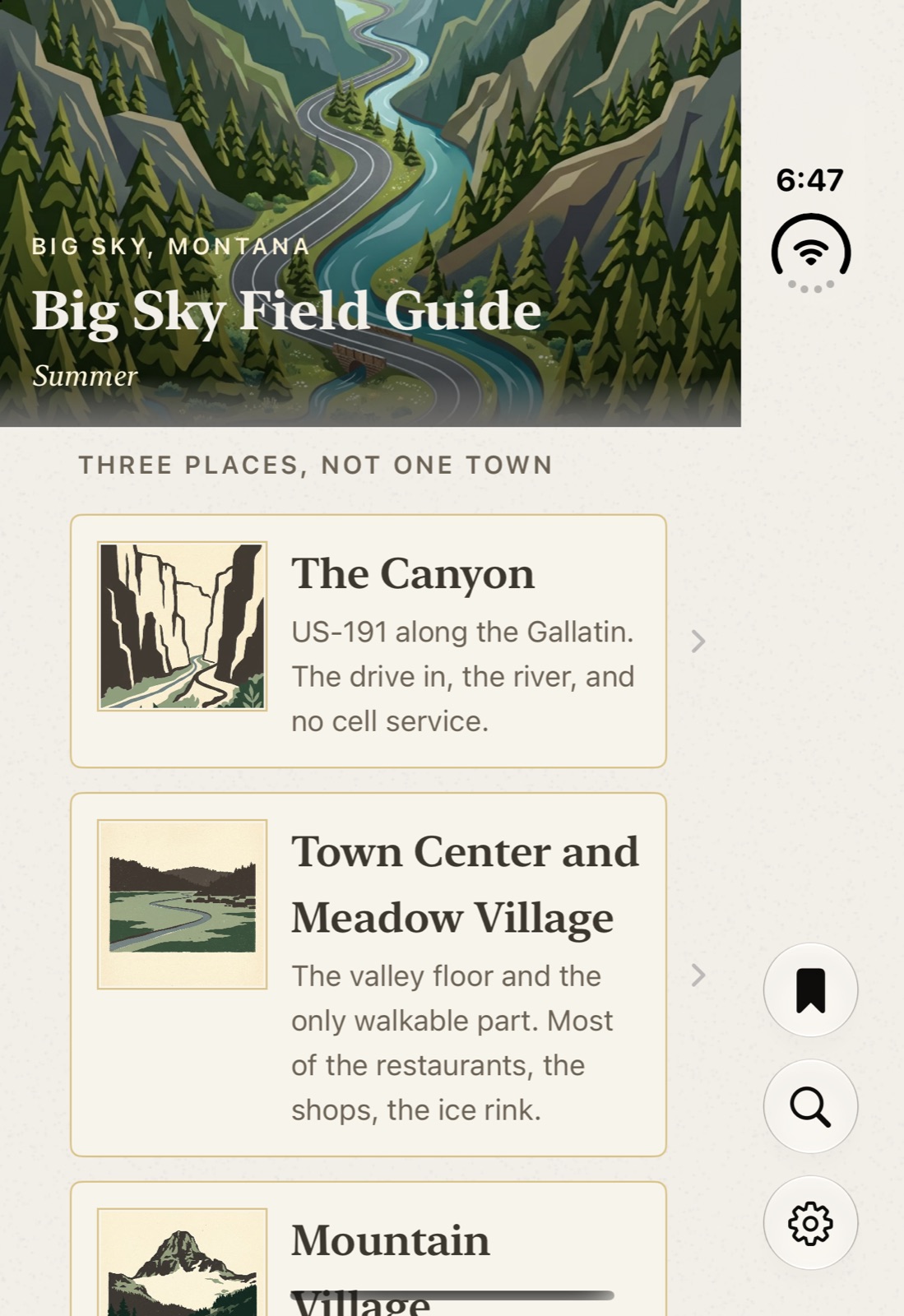 Closed again: the phone layout's home screen, not the map.